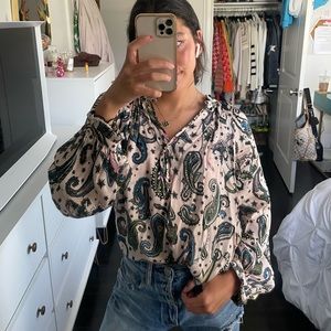 Zadig & Voltaire long sleeve paisley blouse